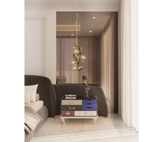 Soho Eclectic Mixed Material Luxury Bedside Table