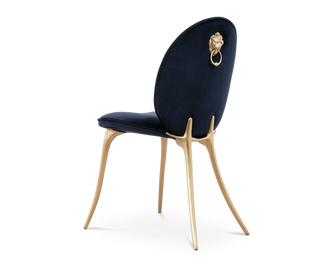 Soleil Curved Brass Modern Luxury Dining Chair