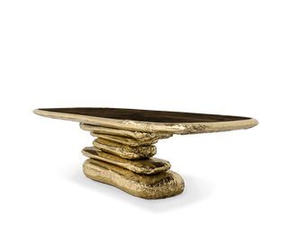 Stonehenge Marble & Brass Dining Table