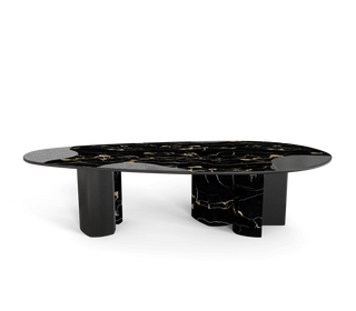 Ophelia Oval Marble Dining Table – Cast Brass & Marble Legs