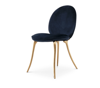 Soleil Curved Brass Modern Luxury Dining Chair