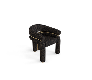 Elara Curved Sculptural Polished Brass Luxury Dining Chair