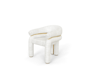 Elara Curved Sculptural Polished Brass Luxury Dining Chair