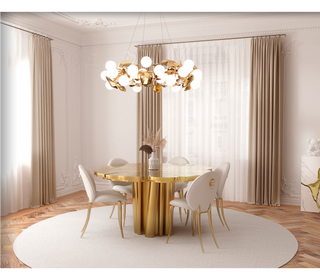 Fortuna Polished Brass Round Dining Table