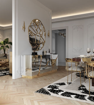 No 11 Satin Matte Gold Surrealist Dining Chair