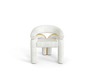 Elara Curved Sculptural Polished Brass Luxury Dining Chair