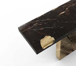 Empire Consoles Hammered Gilded Brass Entryways Cabinet Table