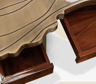 Fortuna Tree-Ring Brass Sculptural Luxury Desk