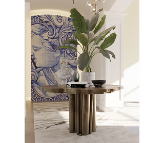 Fortuna Polished Brass Round Dining Table