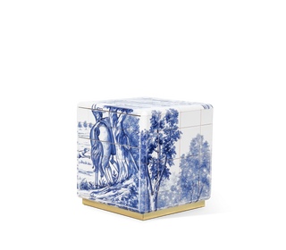 Heritage Azulejo Hand-Painted Ceramic Small Luxury Nightstand
