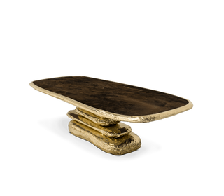 Stonehenge Marble & Brass Dining Table