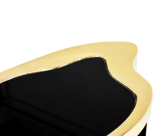 Wave Organic Curved Polished Metal Modern Luxury Nightstand