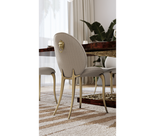 Soleil Curved Brass Modern Luxury Dining Chair