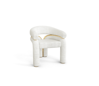 Elara Curved Sculptural Polished Brass Luxury Dining Chair