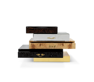 Frank Surreal Multi-Veneer Layered Luxury Nightstand