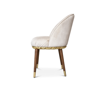 Imperfectio Hammered Brass Textured Velvet Dining Chair