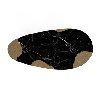 Ophelia Oval Carrara Marble & Gold Dining Table