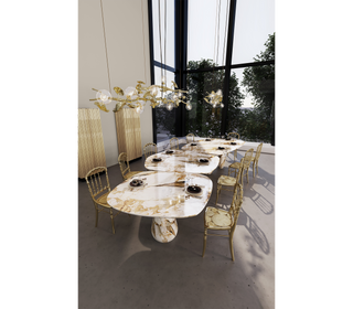 Pietra Nero Marquina Modular Dining Table