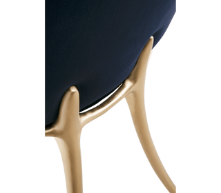 Soleil Curved Brass Modern Luxury Dining Chair