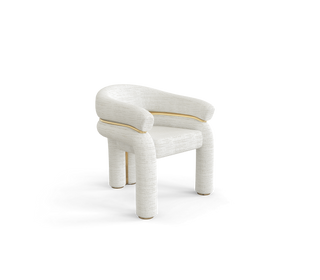 Elara Curved Sculptural Polished Brass Luxury Dining Chair
