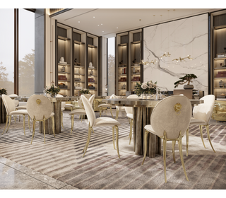 Fortuna Polished Brass Round Dining Table