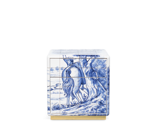 Heritage Azulejo Hand-Painted Ceramic Small Luxury Nightstand