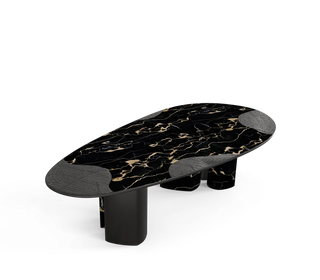 Ophelia Oval Marble Dining Table – Cast Brass & Marble Legs