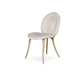 Soleil Curved Brass Modern Luxury Dining Chair
