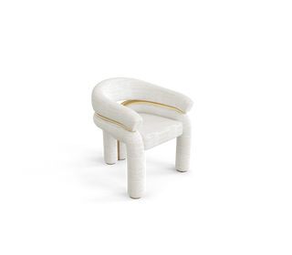 Elara Curved Sculptural Polished Brass Luxury Dining Chair