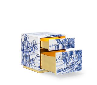 Heritage Azulejo Hand-Painted Ceramic Small Luxury Nightstand