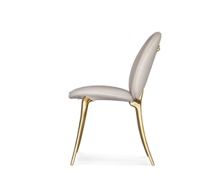 Soleil Curved Brass Modern Luxury Dining Chair