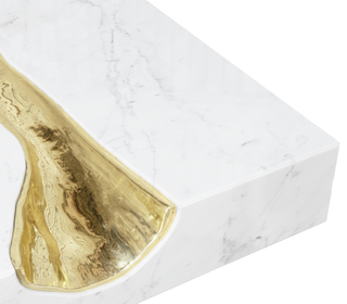 Empire Cracked Brass Inlay Marble Luxury Desk