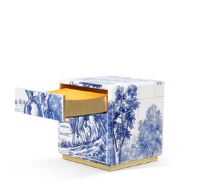 Heritage Azulejo Hand-Painted Ceramic Small Luxury Nightstand
