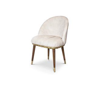Imperfectio Hammered Brass Textured Velvet Dining Chair