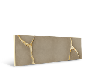 Lapiaz Kintsugi Velvet Polished Gold Luxury Headboard