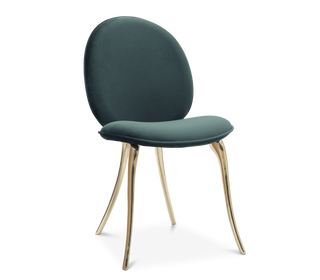 Soleil Curved Brass Modern Luxury Dining Chair