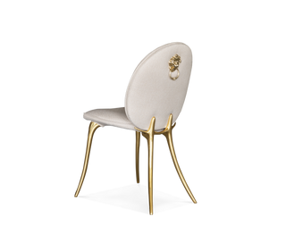 Soleil Curved Brass Modern Luxury Dining Chair