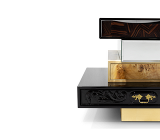 Frank Surreal Multi-Veneer Layered Luxury Nightstand