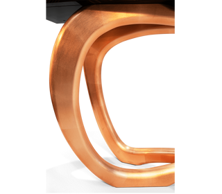 Infinity Consoles Curved Copper Leaf Entryways Cabinet Table