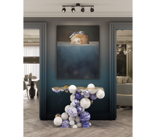 Newton Consoles Azulejo Sculptural Entryways Cabinet Table