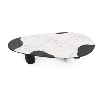Ophelia Oval Marble Dining Table – Cast Brass & Marble Legs