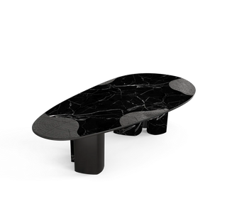 Ophelia Oval Marble Dining Table – Cast Brass & Marble Legs