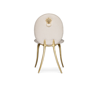 Soleil Curved Brass Modern Luxury Dining Chair