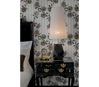 York Right Baroque High Gloss Black Luxury Nightstand