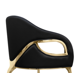 Chandra Cutout Polished Brass Velvet Dining Chair