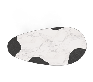 Ophelia Oval Carrara Marble & Gold Dining Table