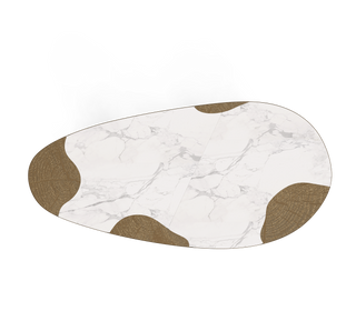 Ophelia Oval Carrara Marble & Gold Dining Table