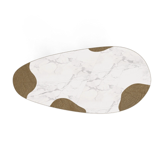 Ophelia Oval Marble Dining Table – Cast Brass & Marble Legs