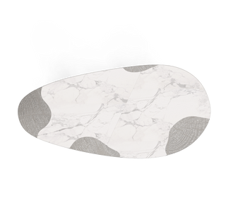 Ophelia Oval Carrara Marble & Gold Dining Table