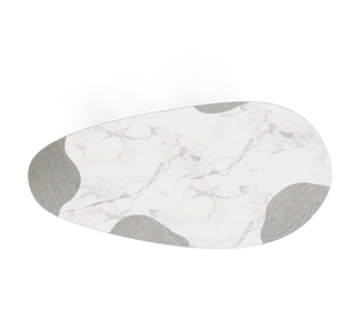 Ophelia Oval Marble Dining Table – Cast Brass & Marble Legs